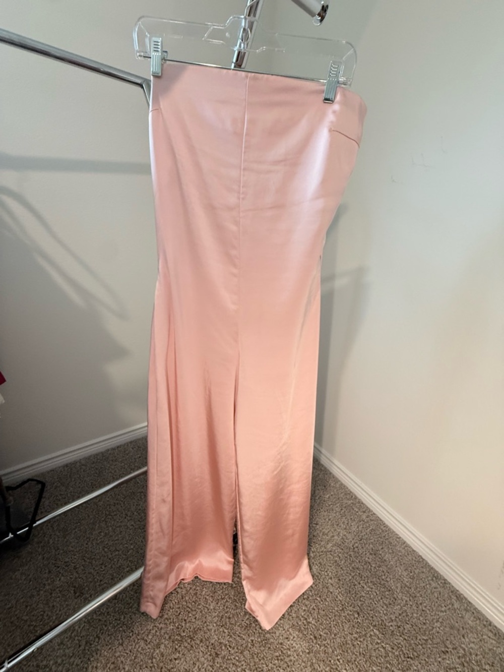 Zara Elegant Blush Pink Satin jumpsuit